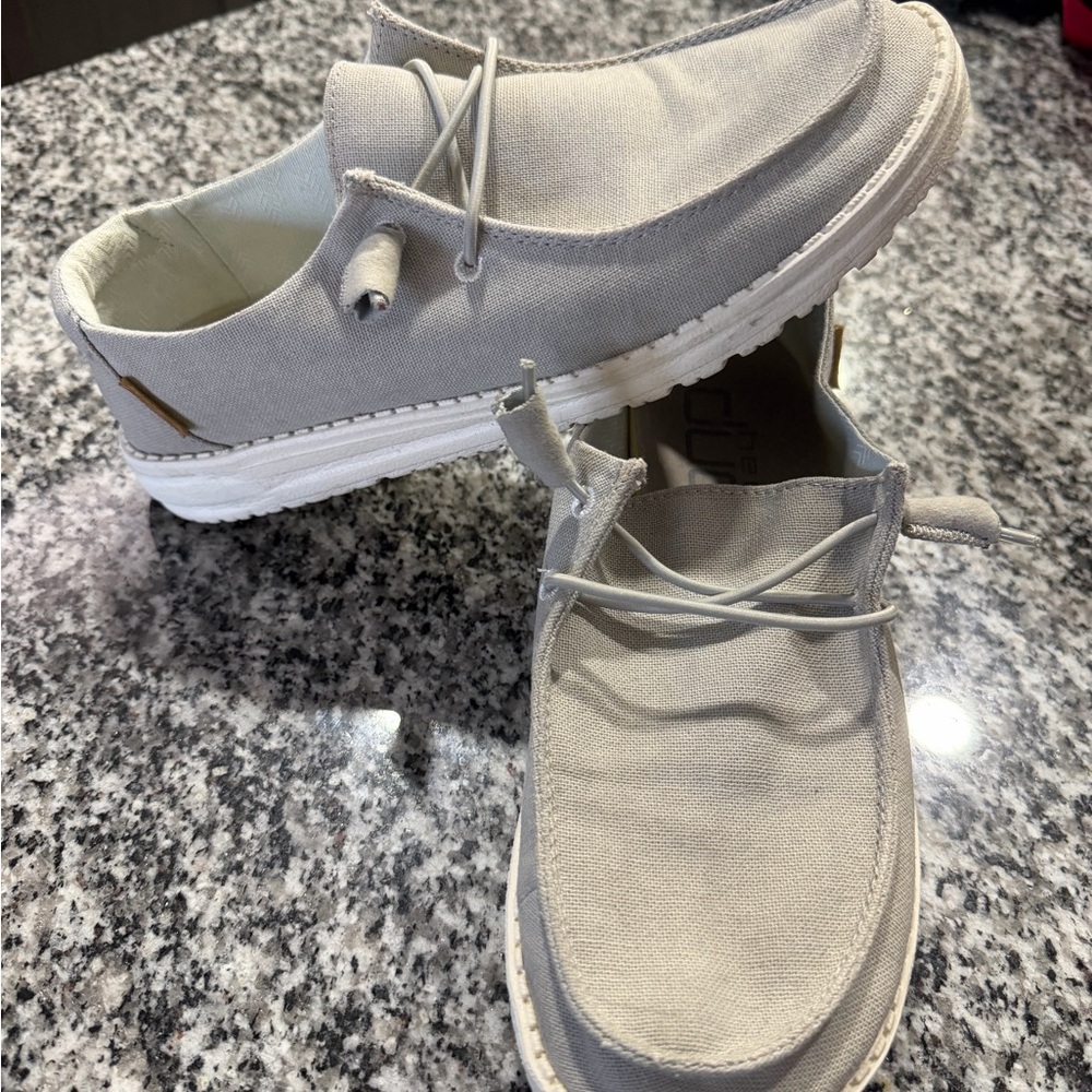 Hey Dude Gray Canvas Loafers